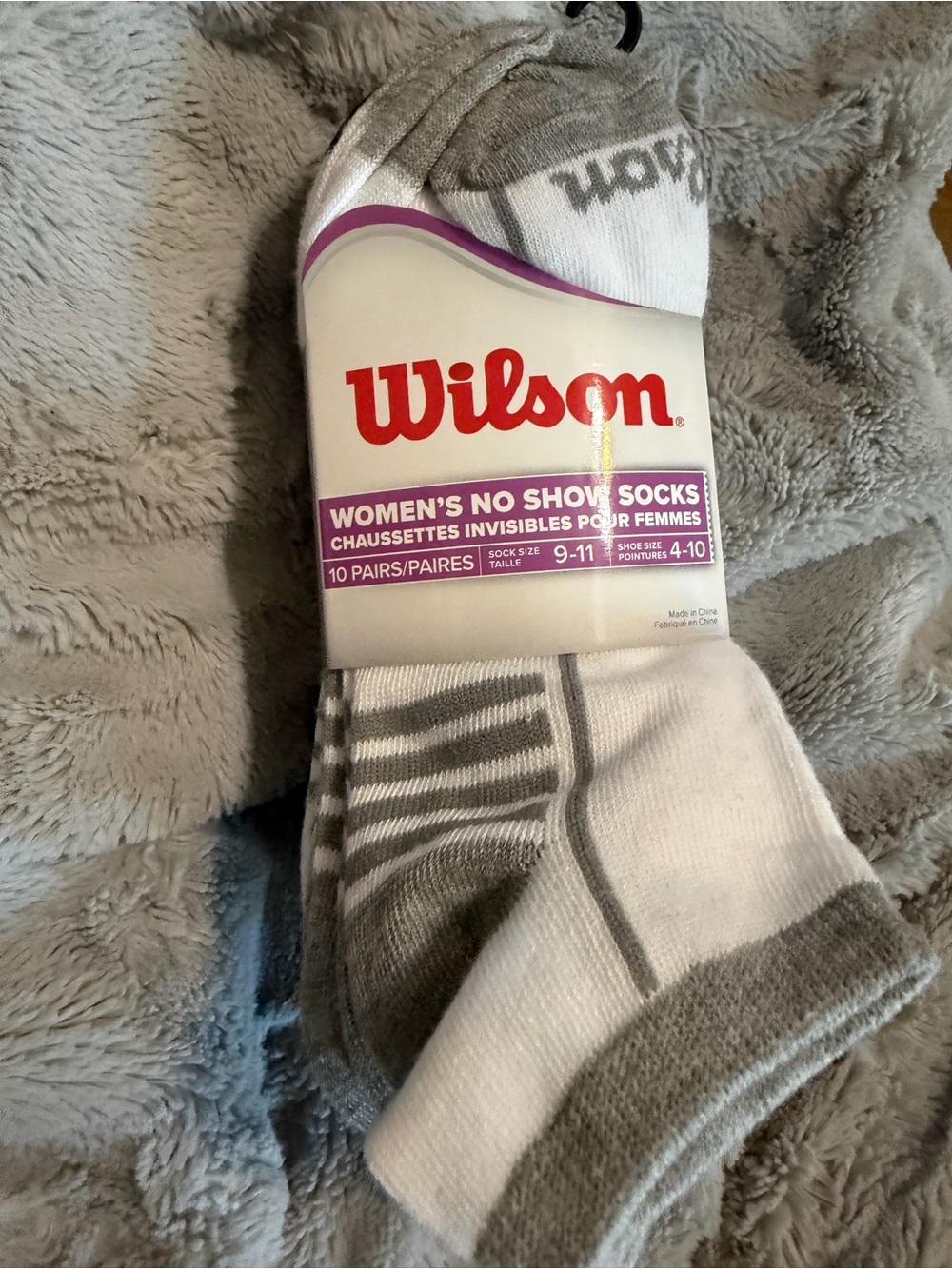 Wilson Women's No-Show Athletic Socks - Gray & White (10 Pairs) NWT